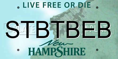 STBTBEB New Hampshire License Plate
