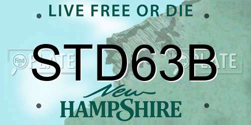 STD63B New Hampshire License Plate