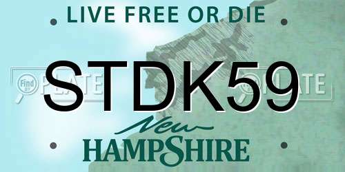 STDK59 New Hampshire License Plate