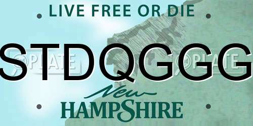 STDQGGG New Hampshire License Plate
