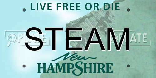 STEAM New Hampshire License Plate