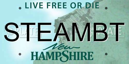 STEAMBT New Hampshire License Plate