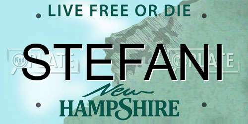 STEFANI New Hampshire License Plate