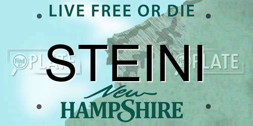 STEINI New Hampshire License Plate