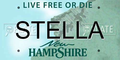 STELLA New Hampshire License Plate