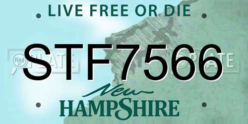 STF7566 New Hampshire License Plate