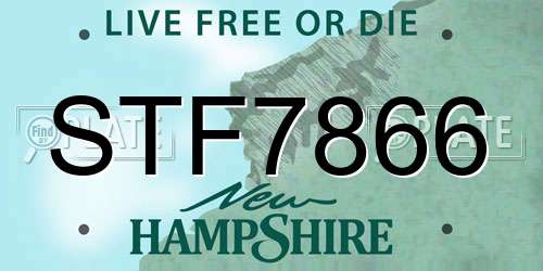 STF7866 New Hampshire License Plate