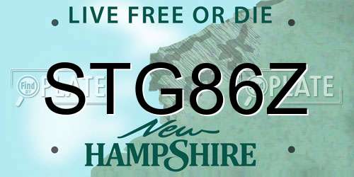 STG86Z New Hampshire License Plate