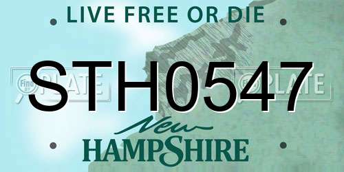STH0547 New Hampshire License Plate