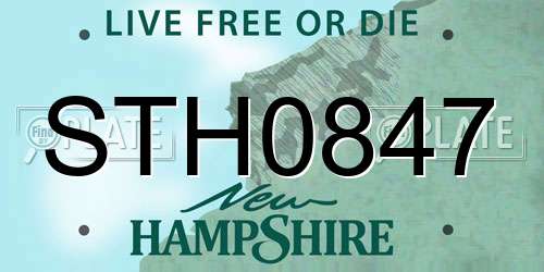 STH0847 New Hampshire License Plate