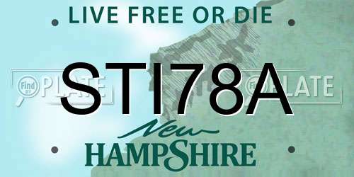 STI78A New Hampshire License Plate