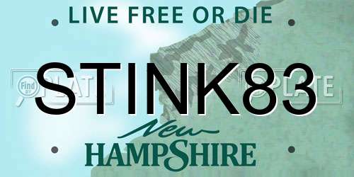 STINK83 New Hampshire License Plate