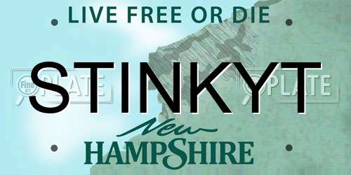STINKYT New Hampshire License Plate