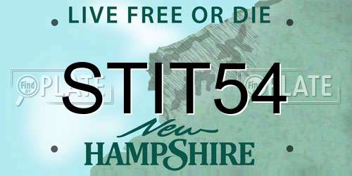 STIT54 New Hampshire License Plate