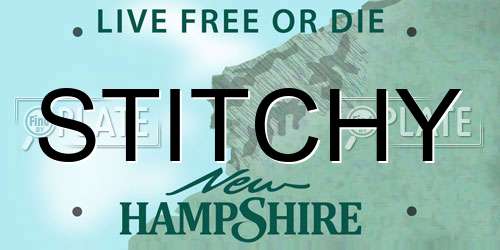 STITCHY New Hampshire License Plate