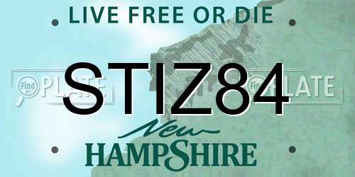 STIZ84 New Hampshire License Plate