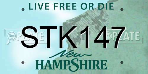 STK147 New Hampshire License Plate