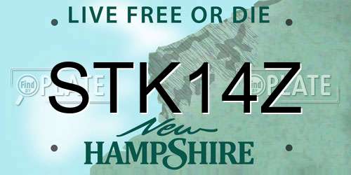 STK14Z New Hampshire License Plate