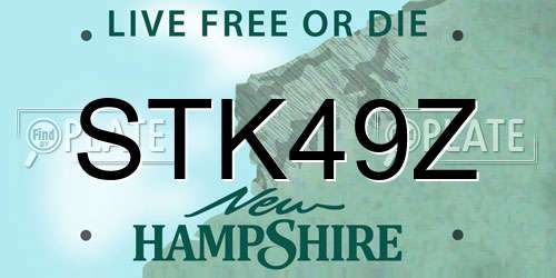 STK49Z New Hampshire License Plate