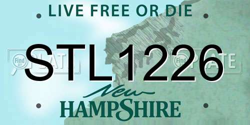 STL1226 New Hampshire License Plate