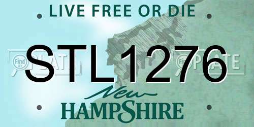 STL1276 New Hampshire License Plate