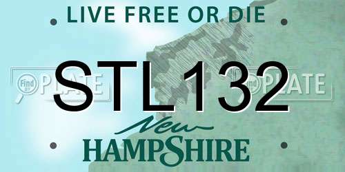 STL132 New Hampshire License Plate