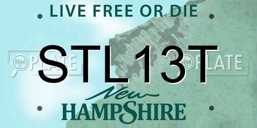 STL13T New Hampshire License Plate