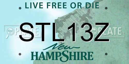 STL13Z New Hampshire License Plate