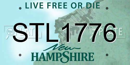 STL1776 New Hampshire License Plate