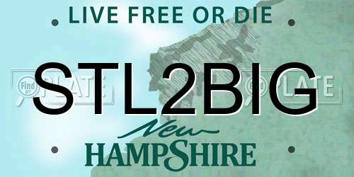 STL2BIG New Hampshire License Plate