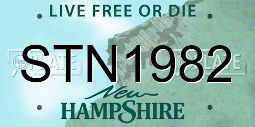 STN1982 New Hampshire License Plate