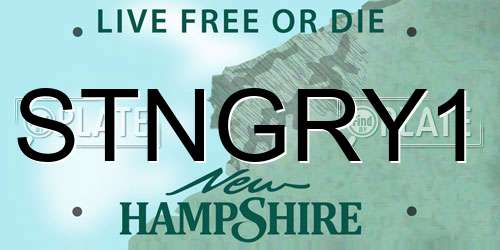 STNGRY1 New Hampshire License Plate
