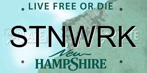 STNWRK New Hampshire License Plate