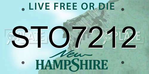 STO7212 New Hampshire License Plate