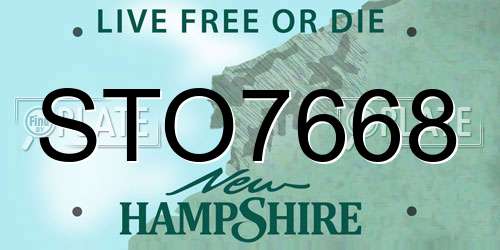 STO7668 New Hampshire License Plate
