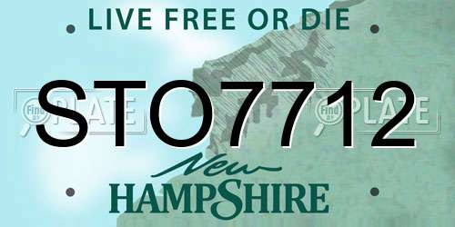 STO7712 New Hampshire License Plate