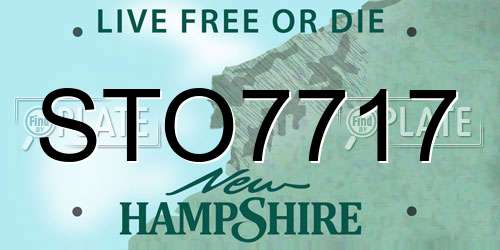 STO7717 New Hampshire License Plate