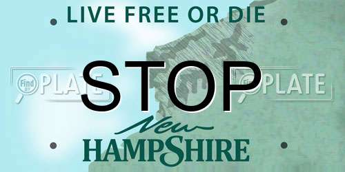 STOP New Hampshire License Plate