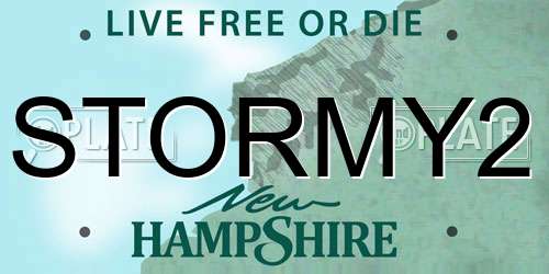 STORMY2 New Hampshire License Plate