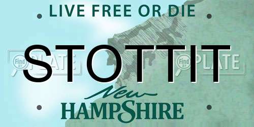 STOTTIT New Hampshire License Plate