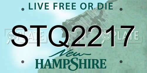 STQ2217 New Hampshire License Plate