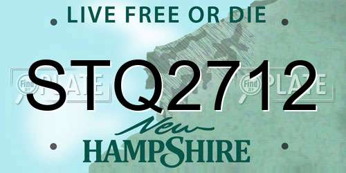 STQ2712 New Hampshire License Plate
