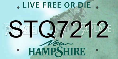 STQ7212 New Hampshire License Plate