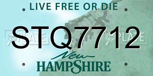 STQ7712 New Hampshire License Plate
