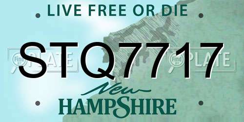 STQ7717 New Hampshire License Plate