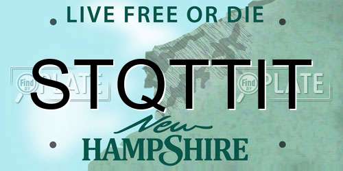 STQTTIT New Hampshire License Plate