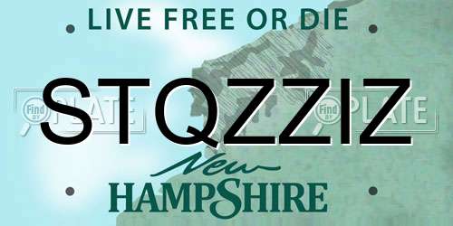 STQZZIZ New Hampshire License Plate