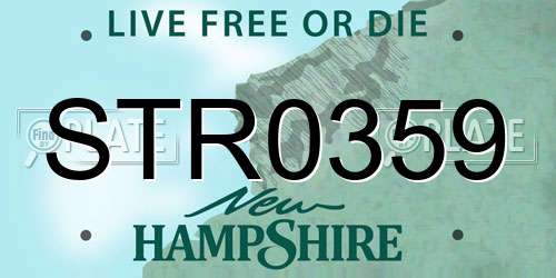 STR0359 New Hampshire License Plate