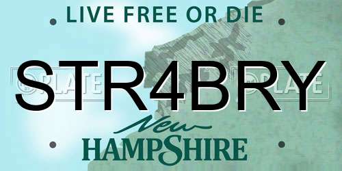 STR4BRY New Hampshire License Plate
