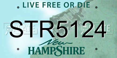 STR5124 New Hampshire License Plate